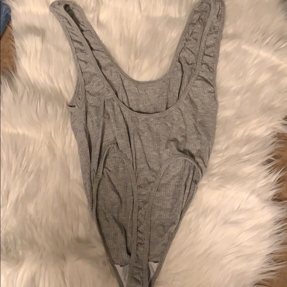 🔥Nasty Girl Thong Gray Ribbed Bodysuit Medium 🔥 - Picture 5 of 5